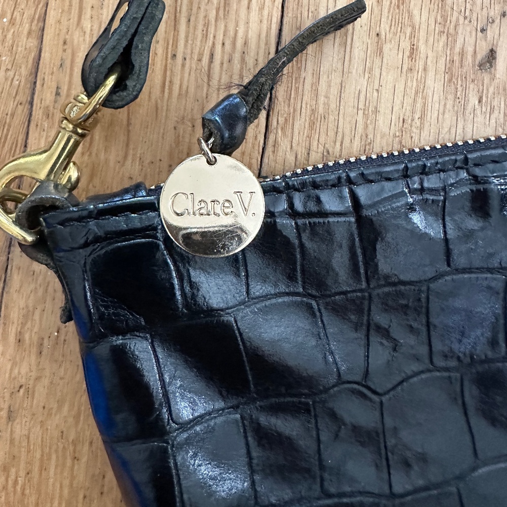 Clare V. Black leather tote